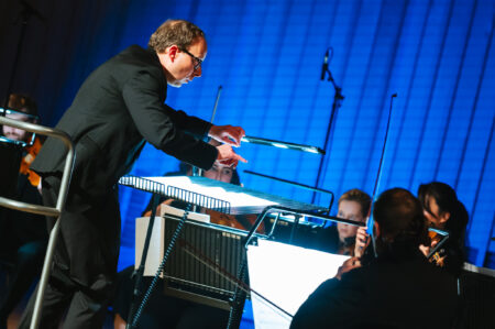 Photograph of James Weeks, conducting